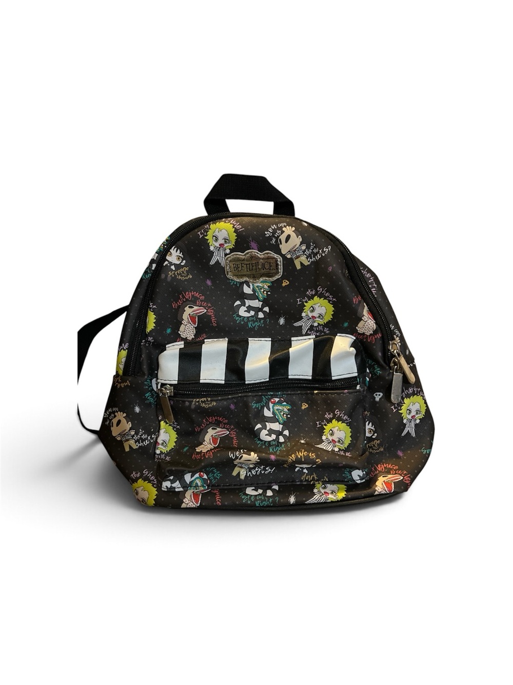 Black Kids Mini Backpack with Cartoon Print